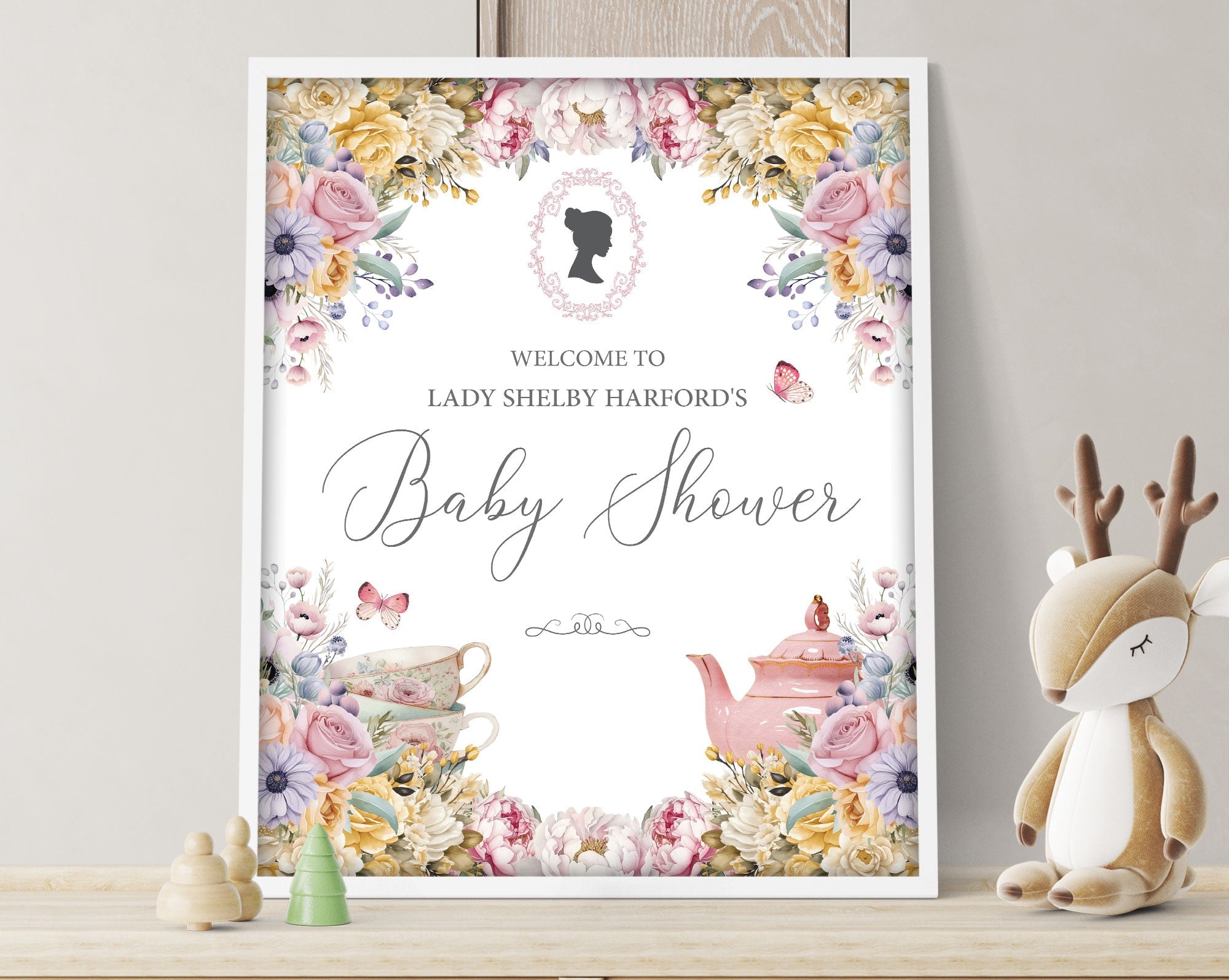 Regency Baby Shower Welcome Signs