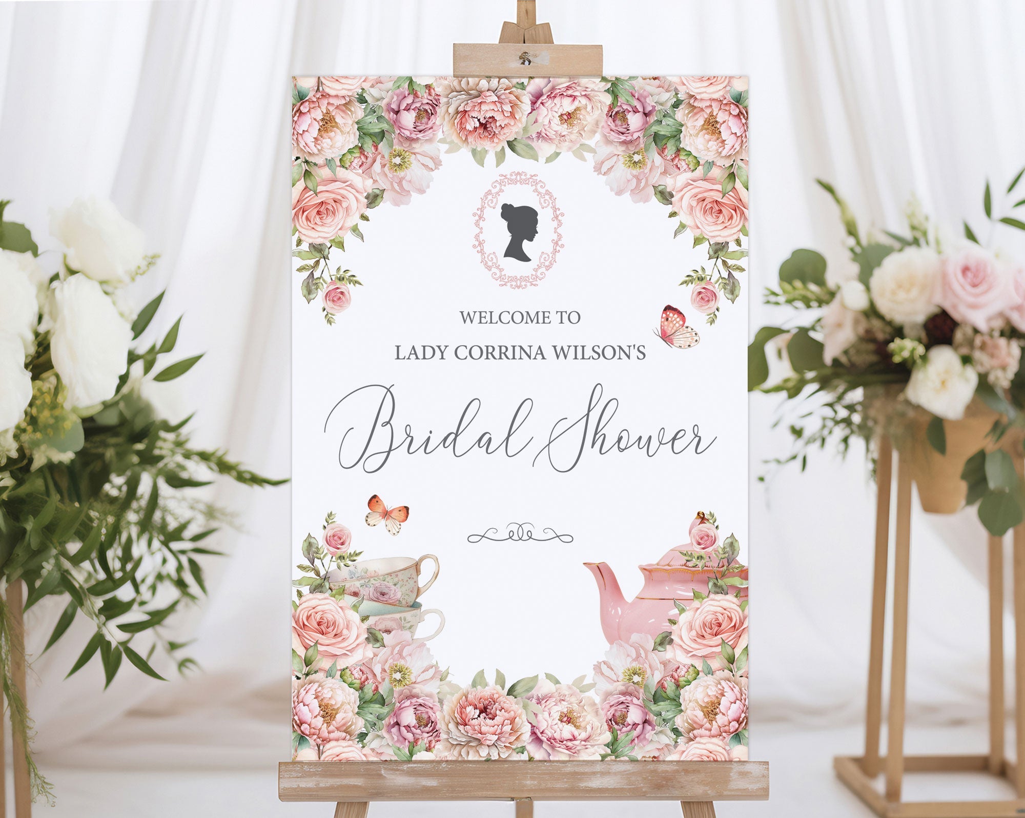 Regency Bridal Shower Welcome Signs