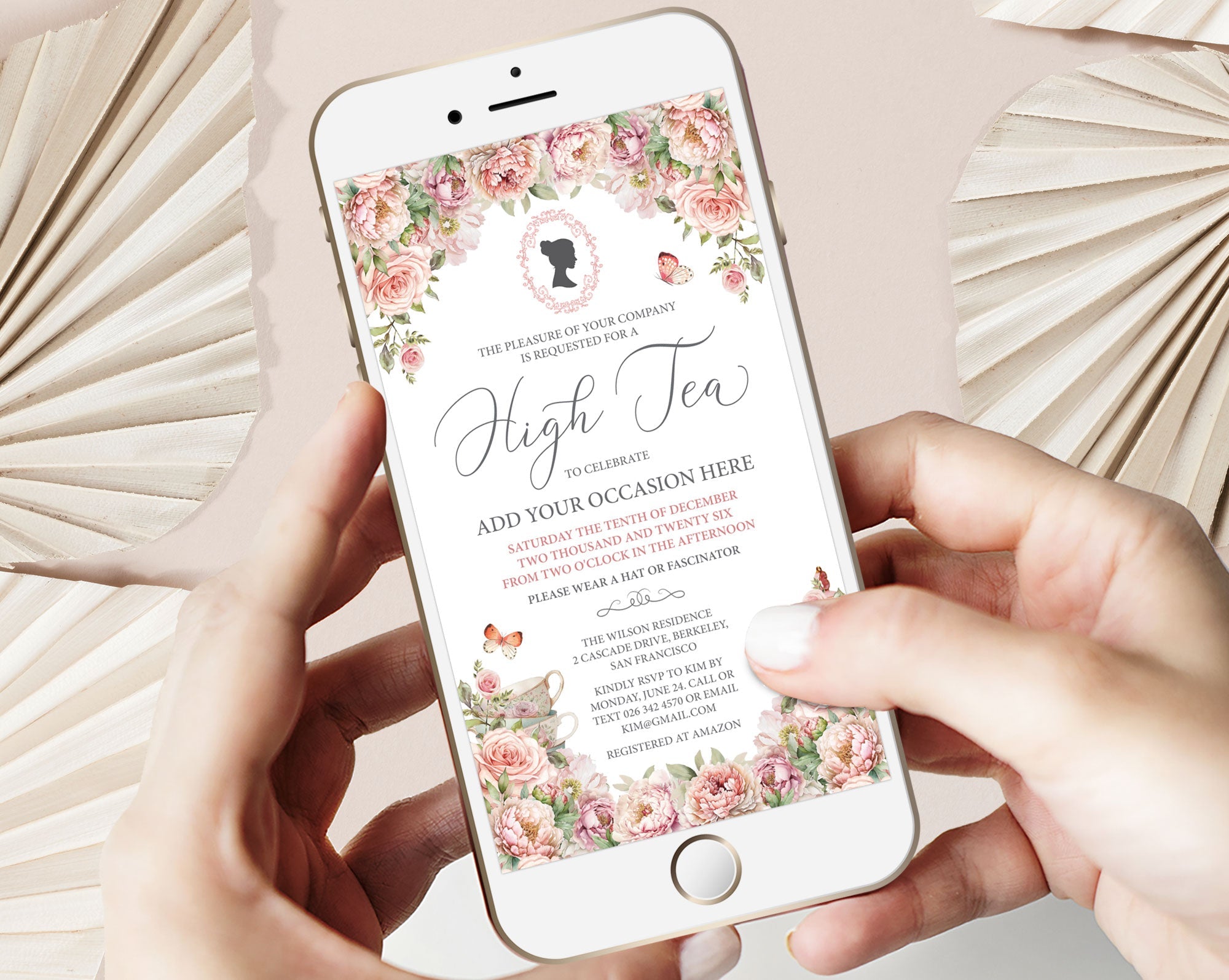 Regency Tea Mobile Invitation