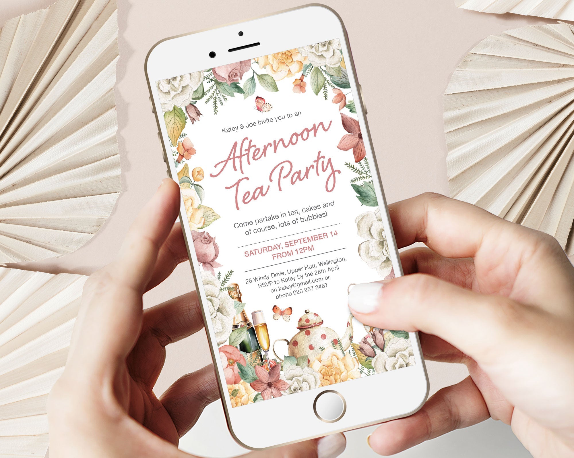 Tea Party Mobile Invitations