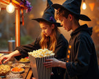 16x20 Haunted Popcorn Stand Poster: Halloween Gothic Sign, Black White, Non-Editable