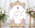 Regency High Tea Welcome Signs, Pastel, Cameo, Teapot, 16x20, 18x24, 24x36