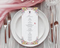 Regency Tea Party Menu: Pastel Flowers, Cameo & Butterfly (4x9 Corjl Editable Template)