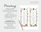 printing instructions for the enchanted dinner menu
