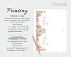 Instructions for printing a floral design with a cutting knife on a white background