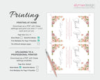 Floral design printables with instructions on printing at home and uploading to a professional printer.