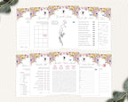 10 bridal shower games with pastel flowers, regency theme with cameo