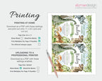 Instructions for printing the dinosaur invitation with a pencil on a white background, featuring the brand 'allymae design'.