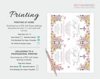 christian Floral design printout with printing instructions on a white background