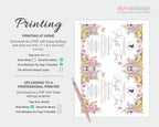 Printing instructions for the bridgerton inspired floral high tea invitation on a white background