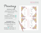 Instructions for printing floral design cards with a knife on a white background