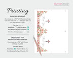 Instructions for printing a floral thank you tent card design
