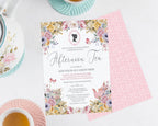 Pretty Regency Style Cameo Invitation with pink pattern back