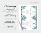 instructions on how to print the dusty blue baby shower invitation