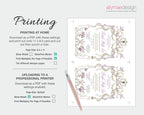 printing Instructions for the princess royal high tea party invitation with floral design