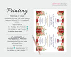 Design template for a Royal British Tea Party with floral border and text, featuring printing instructions.