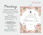 printing instructions for the blush pink afternoon tea welcome sign