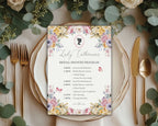 5 x 7 Regency Bridal Shower Program: Pastel Flowers, Cameo, Butterflies
