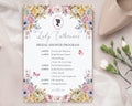 5 x 7 Regency Bridal Shower Program: Pastel Flowers, Cameo, Butterflies