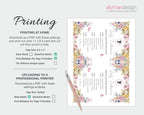 5 x 7 Regency Bridal Shower Program: Pastel Flowers, Cameo, Butterflies