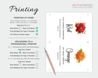 instructions on how to print the church rainbow tea table card and signs