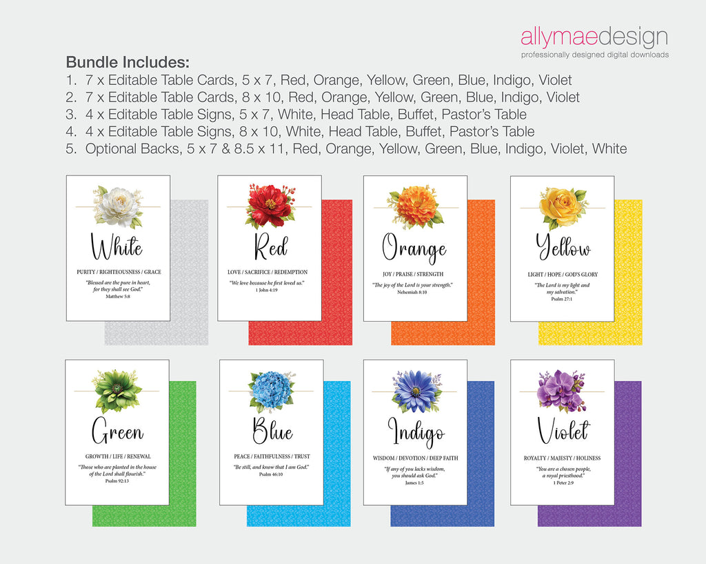 a page explaining all the items in the church rainbow tea bundle