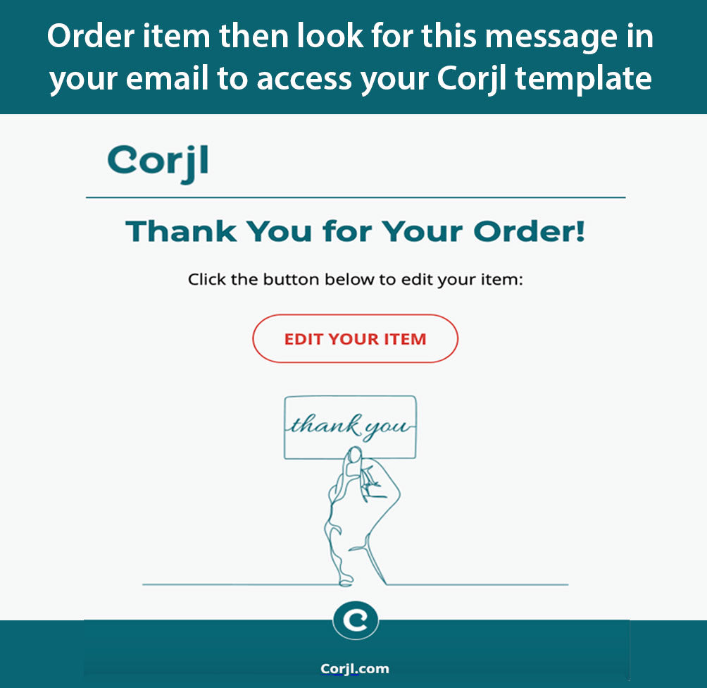 A Corjl thank you for your order picture 