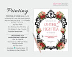 instructions on how to print the gothic high tea welcome sign