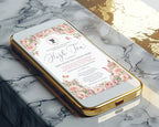 Pretty blush pink tea invitation for sending on mobile