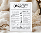 Regency Ton Society Gazette, Fall Autumn, 4 Page Black & White Newspaper, Non-Editable