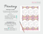 Printing instructions for the pastel flower admit one tea event ticket