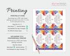 instructions on how to print the rainbow tea party event tickets