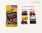 Hershey's miniatures packaging with individual bars displayed on a white background.