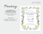 printing instructions for the wildflower bridal shower luncheon welcome signs